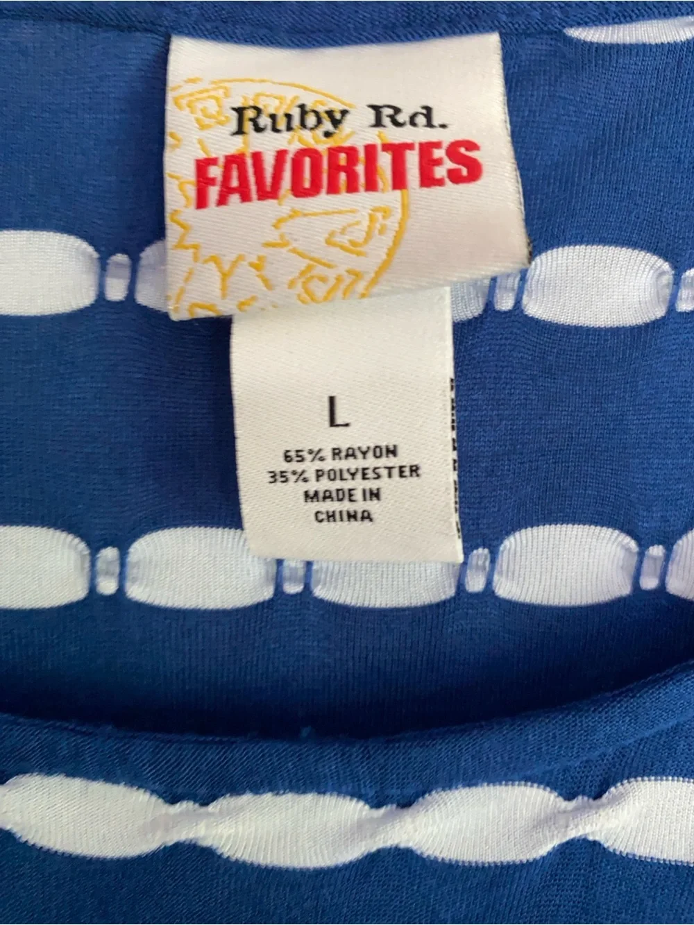 Ruby Rd. Navy & White Striped Tunic with Lace Trim